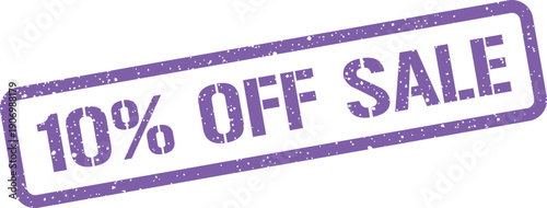 Grungy rubber stamp showing 10% OFF SALE text, ideal for retail promotions and online advertising campaigns