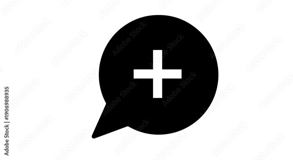 Fototapeta premium Speech bubble with plus icon 