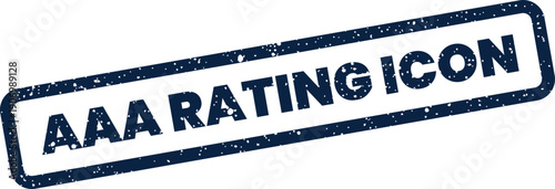 Grungy textual stamp displaying a premium financial rating as an essential graphical icon element