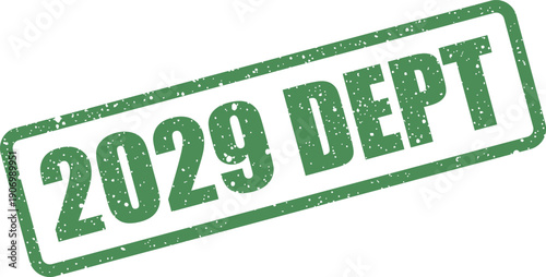 Grungy textured rubber stamp with 2029 DEPT text for departmental identification in organizational records