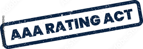 Official AAA RATING ACT stamp mark in textured vector design, suitable for business quality and service standards