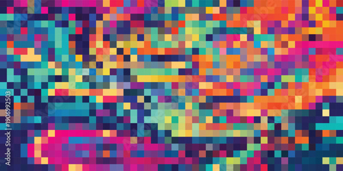 Vibrant Pixelated Abstract Art with Colorful Geometric Patterns.