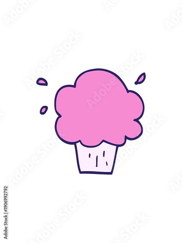 Wallpaper Mural starburst effect animation of cartoon cute cupcake Torontodigital.ca