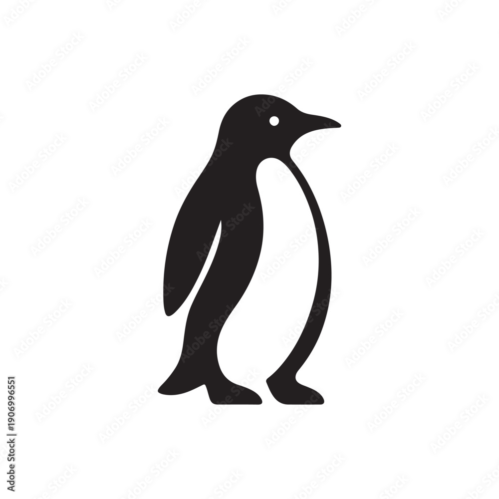 Fototapeta premium Penguin Silhouette Vector Icon Illustration