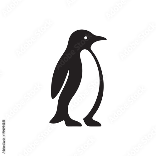 Penguin Silhouette Vector Icon Illustration