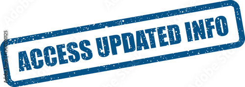 Rectangular grunge effect stamp label used to confirm informational content or data has been recently modified