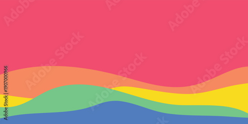 Abstract Wavy Landscape with Vibrant Rainbow Colors.