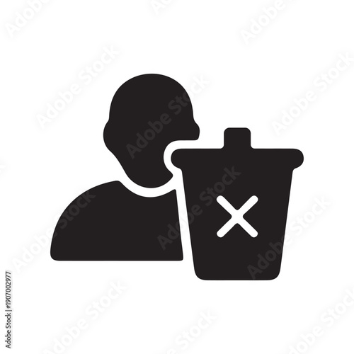 User account delete removal silhouette icon