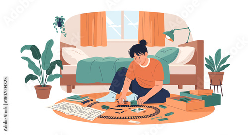 A serene illustration of a potted plant in a corner, perfect for home decor or nature-themed designs.