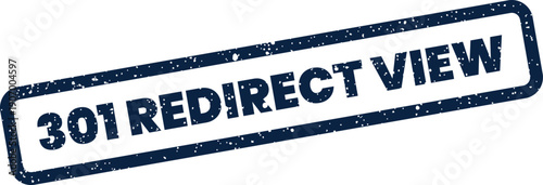 Textual rectangular stamp indicating a permanent web page redirect with view information for online content