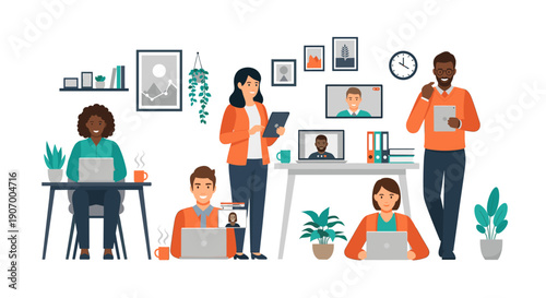 A calm professional atmosphere with someone focused on work at a desk, ideal for business presentations or office-related content.