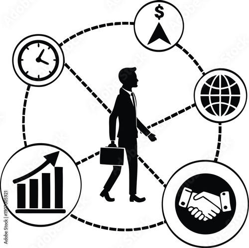 Business Network Connection Concept Vector