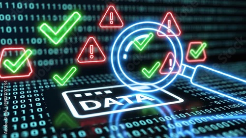 Data Analysis Concept with Binary Code and Magnifying Glass