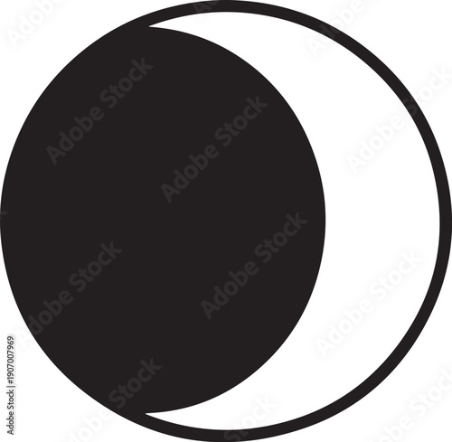 Partial Solar Eclipse Clean Geometry Line Art.eps