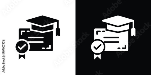 Graduation Icon Sheet Black And White