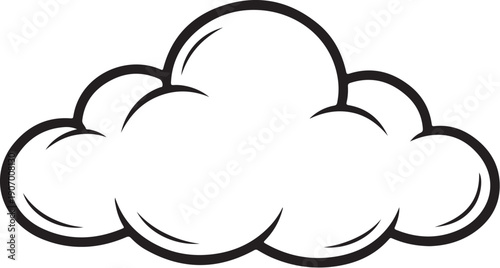 Soft Cumulus Cloud Icon Black And White.eps