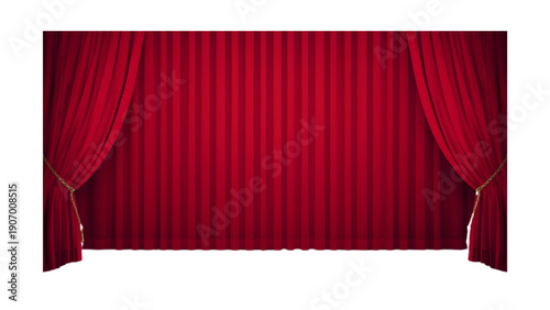 red stage curtains with clipping path