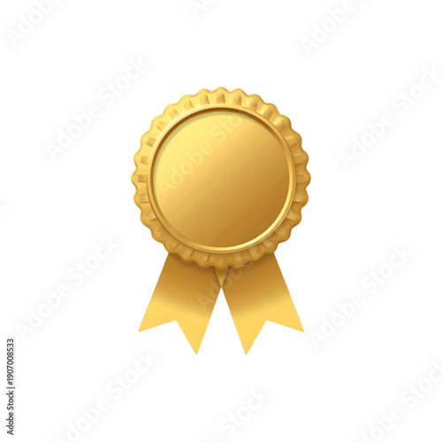 gold medal with red ribbon