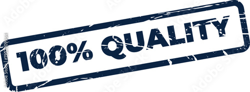 Textured rubber stamp displaying a prominent one hundred percent quality message, perfect for product packaging and banners