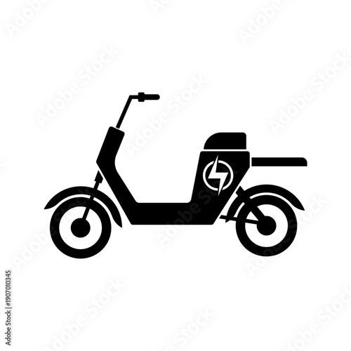 Electric Scooter Solid Icon Vector