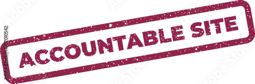 Textured rubber stamp featuring the words ACCOUNTABLE SITE in a grunge style, suitable for online platforms