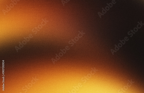 Abstract dark golden orange gradient background with soft grain noise texture, blurred amber light leak effect with grainy aesthetic and subtle shadow.