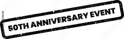 Textured rubber stamp with fifty years anniversary event inscription suitable for invitations or marketing