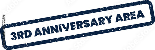 Textured stamp illustration with 3RD ANNIVERSARY AREA for marking a special celebration location or event