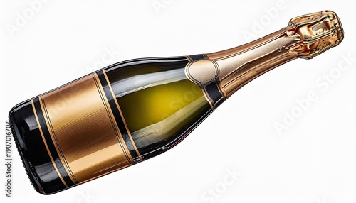 Lelegant Champagne Bottle Illustration Isolated On A Transparent Backgroundr