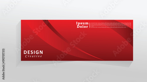 Abstract red colour vector banner template for social media and web, horizontal banner for cover, promotion banner template for digital product, vector  eps 10