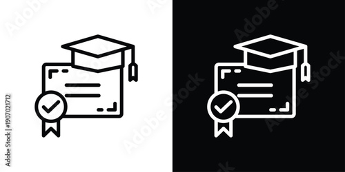 Graduation Icon Sheet Black And White