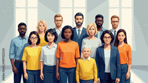 Diverse team of professionals in a modern office setting