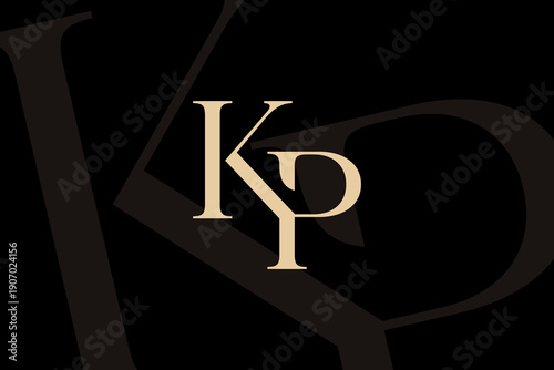 KP or PK letter logo icon design. Classic style luxury initials monogram.
