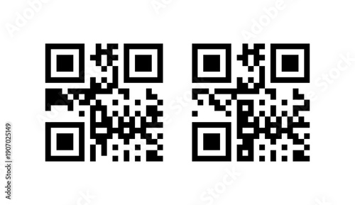 Black QR code symbol for online business and apps background
