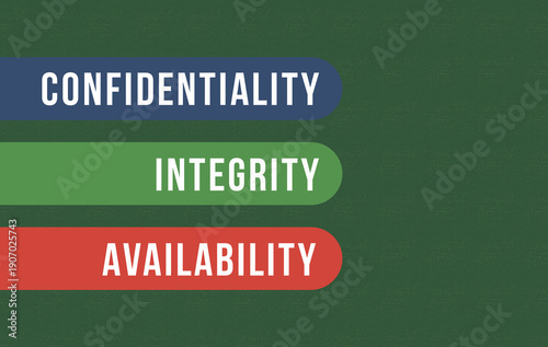 colored paper with the words Confidentiality, Integrity, and Availability or CIA.