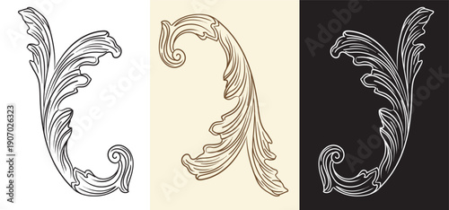 Photos Realistic ornamental hand drawn element vector illustration