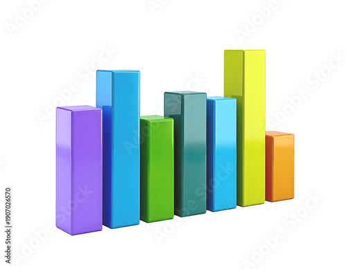 Free Download Multi-colored Bar Chart on White Background graphic - GFXLoad