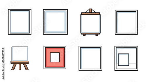 Minimalist artboards and frames set in flat style