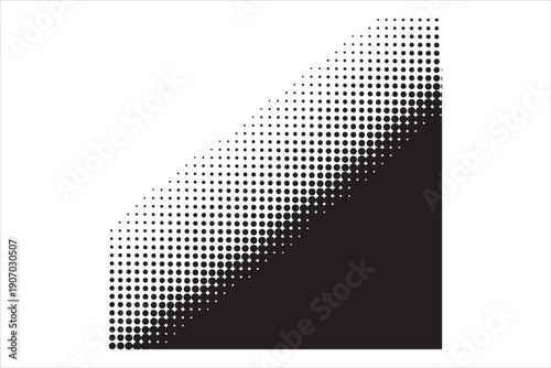 Abstract Halftone Dots Gradient Background – Black and White Vector