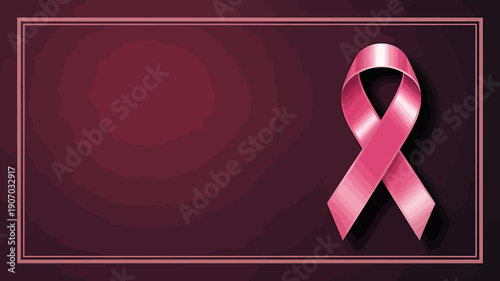 Pink ribbon symbol for breast cancer awareness campaign support and research funding