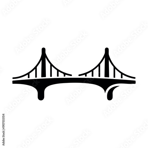 Artistic Bridge Silhouette Illustration for Contemporary Visual Design