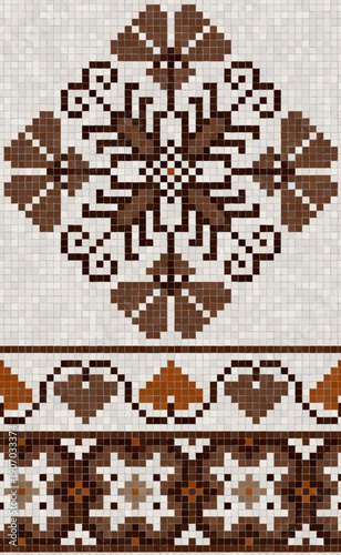 Scandinavian style seamless mosaic tiles pattern