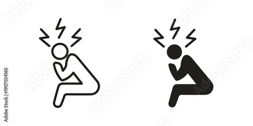 Anxiety or stress icon. Trendy Flat style for graphic design, Website, UI. EPS10