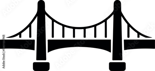 Minimal Black Bridge Icon for Web and Print Projects