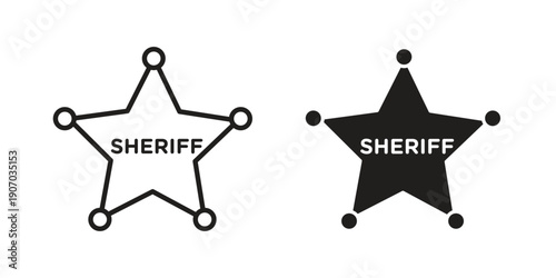 Badge Sheriff icon. Trendy Flat style for graphic design, Website, UI. EPS10