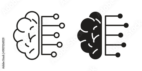 Brain circuit icon. Trendy Flat style for graphic design, Website, UI. EPS10