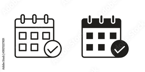 Calendar check icon. Trendy Flat style for graphic design, Website, UI. EPS10