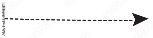 single arrow.Squiggle line dashed arrow. Dash curved vector editable stroke arrow. Isolated on white background. Vector illustration.