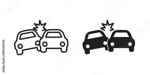 Car crash icon. Trendy Flat style for graphic design, Website, UI. EPS10