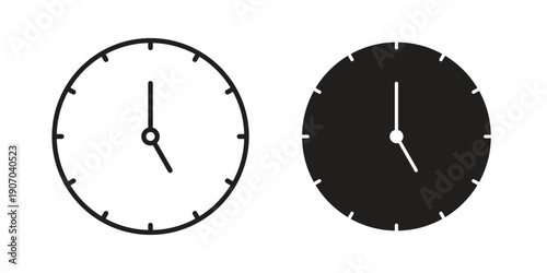 Clock-five icon. Trendy Flat style for graphic design, Website, UI. EPS10